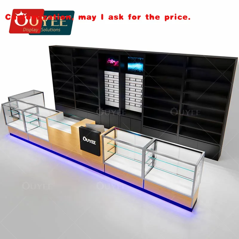custom.Retail Store Furniture Design Smoke Shop Showcase Cabinets Shelf Dispensary Display Counters