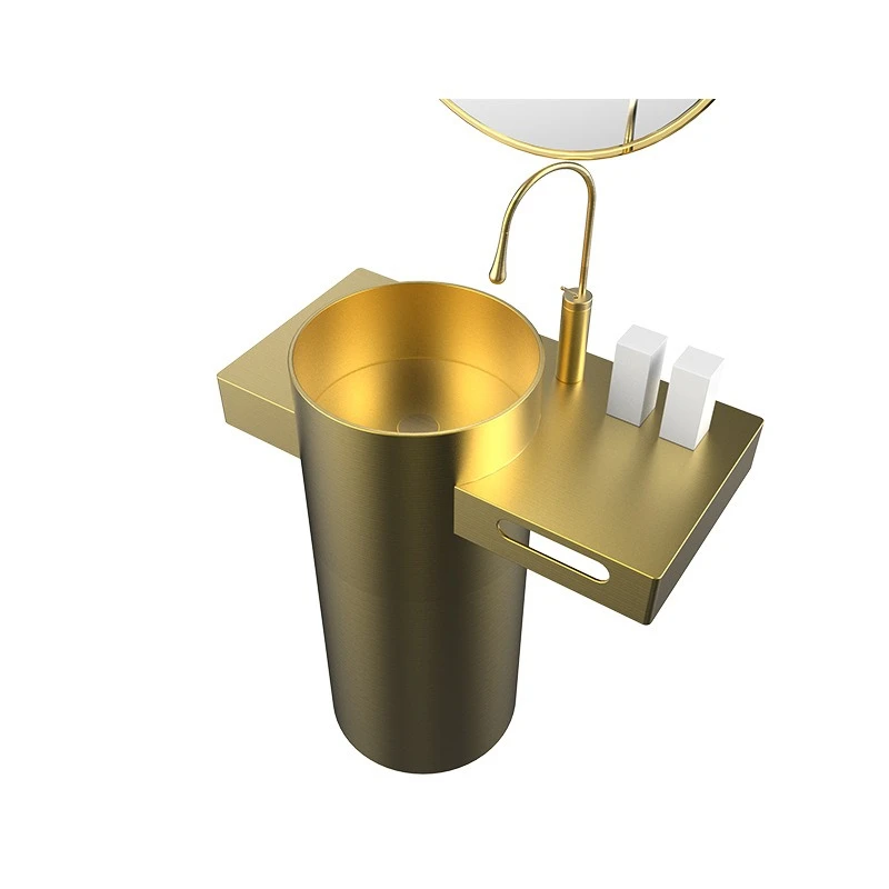 

Gold electroplated 304 stainless steel column wash basin high-end club KTV bar