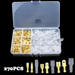 270/135/120pcs 2.8/4.8/6.3mm Crimp Terminals Insulated Seal Electrical Wire Connectors Crimp Terminal Connector Assortment Kit