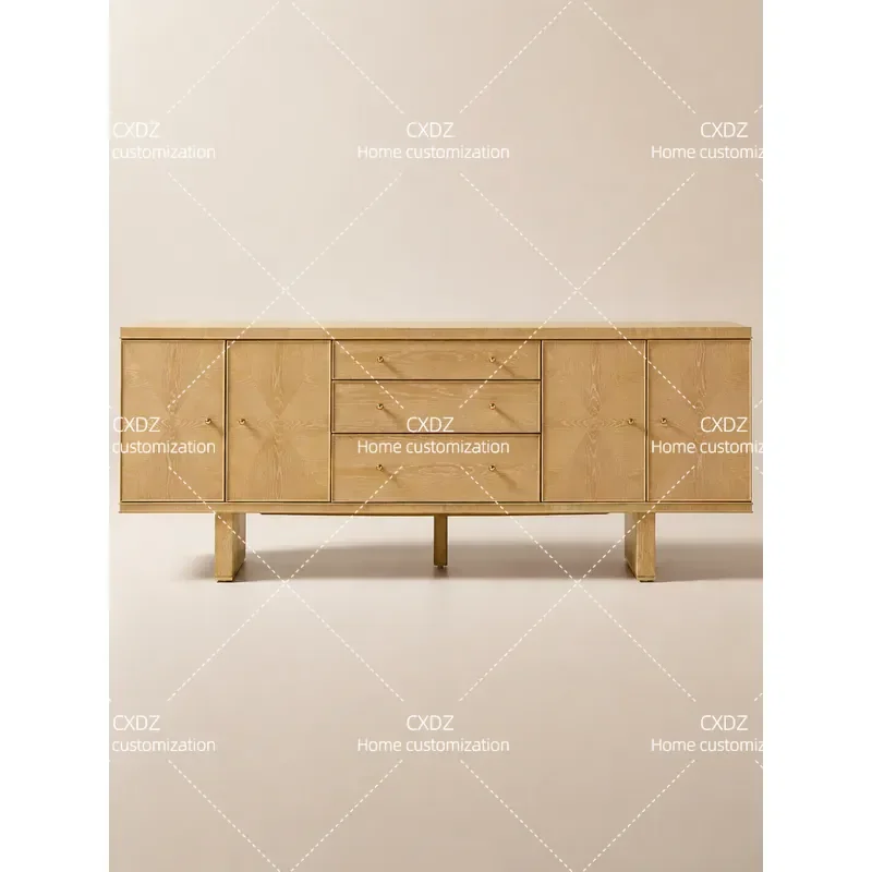 Medieval Style Wabi Sabi Solid Wood Entryway Cabinet Sideboard Advanced Storage Bucket TV Stand Simple Home Furniture