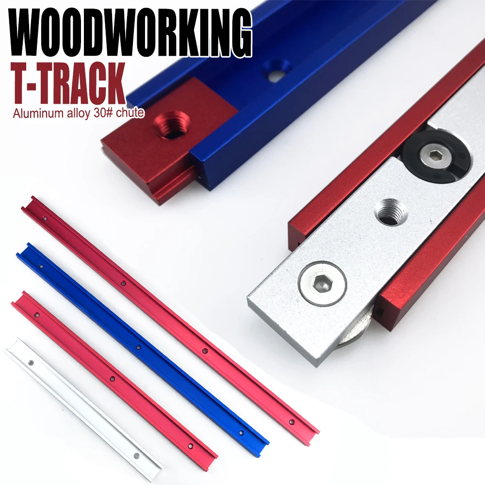 30 Type T Tracks 30-60cm, Aluminium Alloy Track Woodworking Miter Gauge Guide Chute T Slot Wood Tool for Saw Router Table Tools