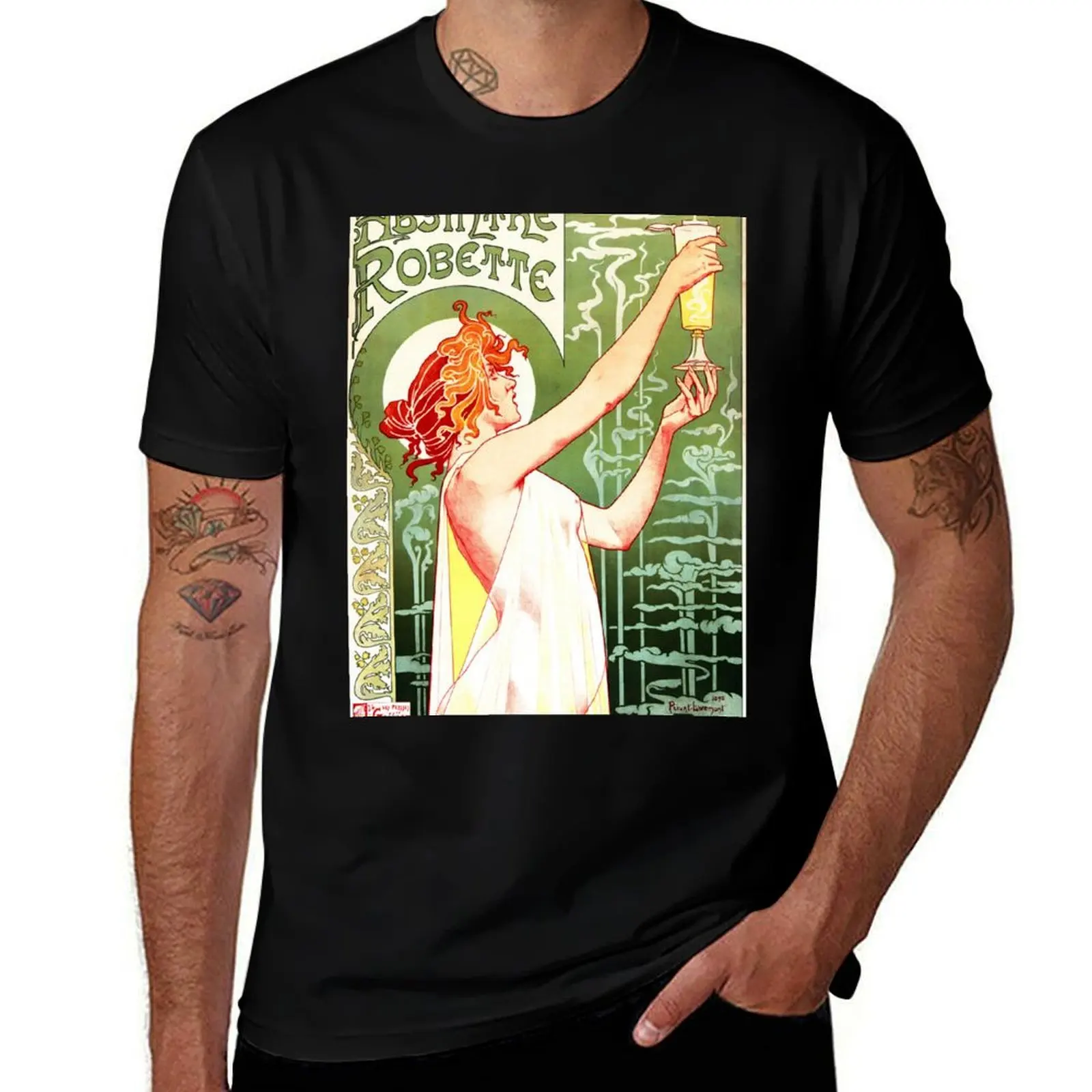ABSINTHE ROBETTE by Henri Privat Livemont French Art Nouveau T-Shirt Summer Sports Quick Dry T-Shirt