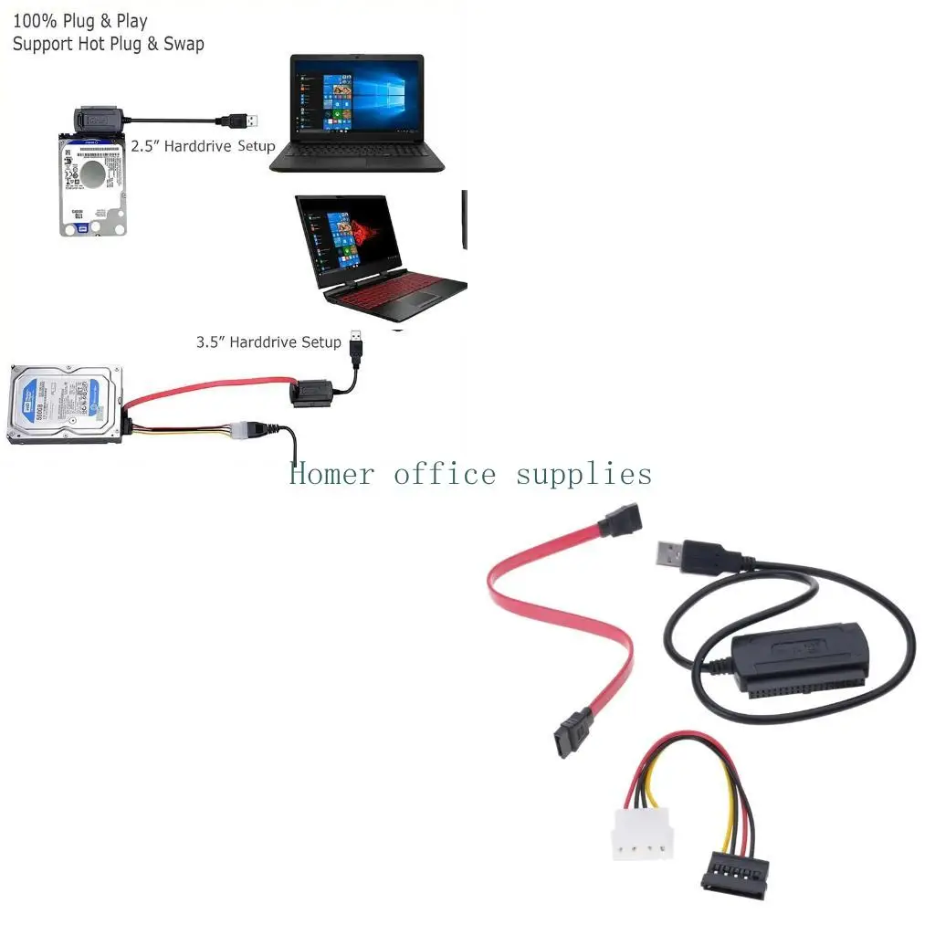 

K43B IDE Drive to USB 2.0 Adapter Converter Cable for Hard Drive Disk HDD 2.5" 3.5" Computers Accessories