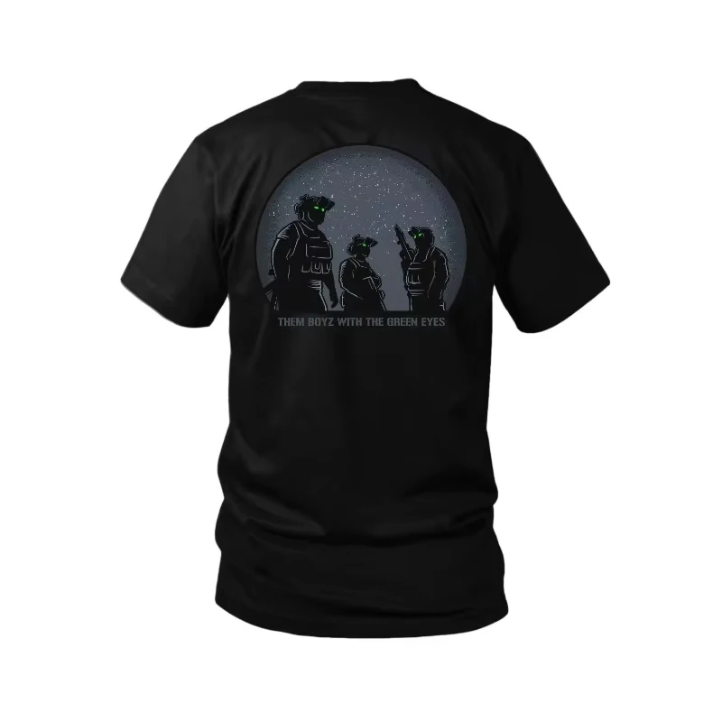 2026 Men's Military Style Tactical Print T-shirt for Men Tough Style Loose Retro Pure Cotton Round-neck Short-sleeved Top Trendy