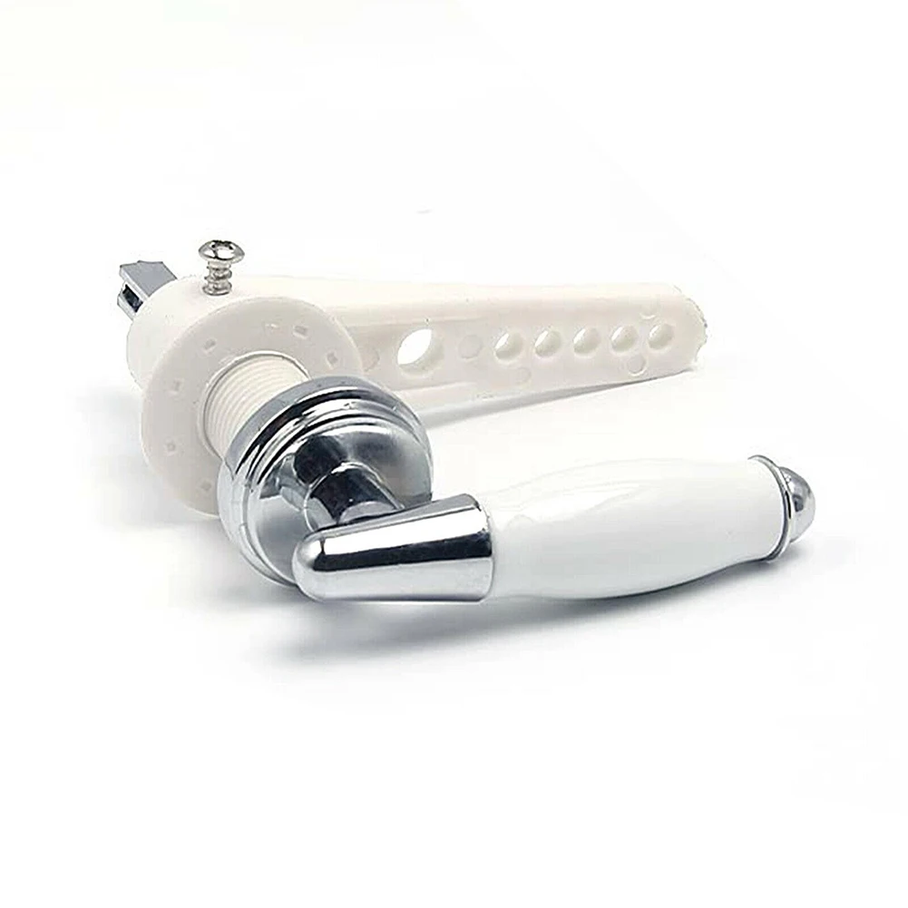 Simple Design Toilet Cistern Handle with Ceramic Grip Section Compatible with Most Flush Mechanisms Using Standard Sizing