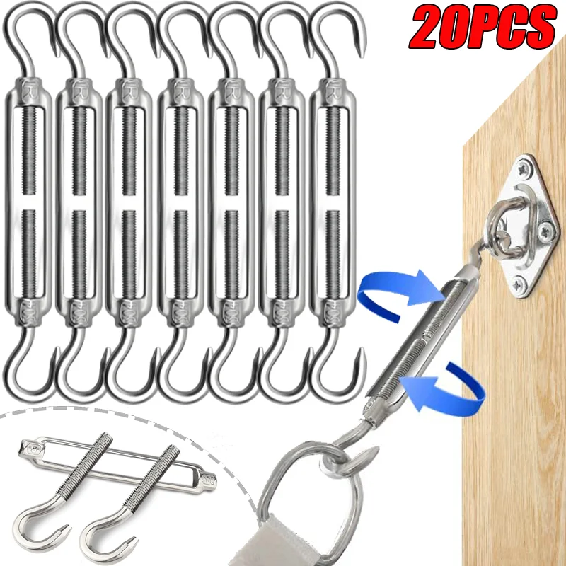 M4 M5 M6 M8 CC Type Bolt Hook Heavy Duty Stainless Steel Wire Rope Tensioner Hooks Turnbuckle Adjustable Rigging Hooks Hardware