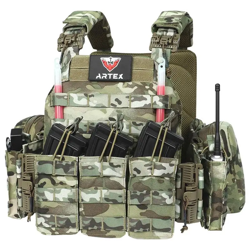 

Tactical Vest with Triple Magazine Pouch, 1000D Nylon Fabric, Quick Release, 6094K, Hunting, Airsoft Combat Accessories