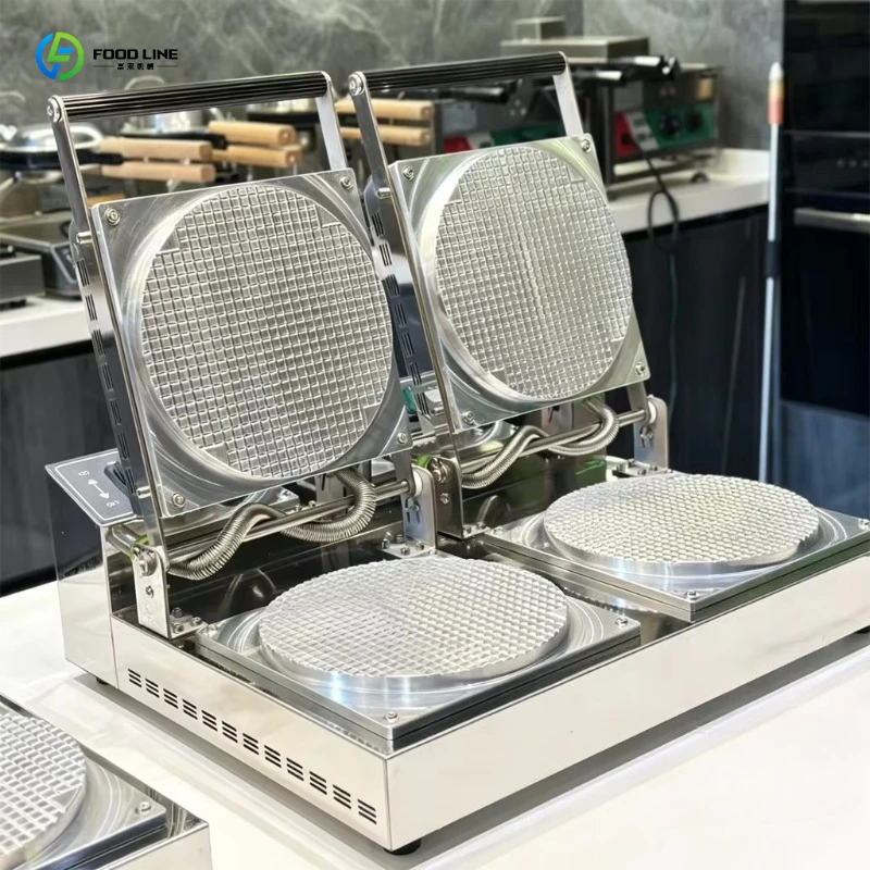 FL Stainless Steel Electric Cone Baker Heavy Duty Commercial Machine with Timer for Waffle Ice Cream Parlor