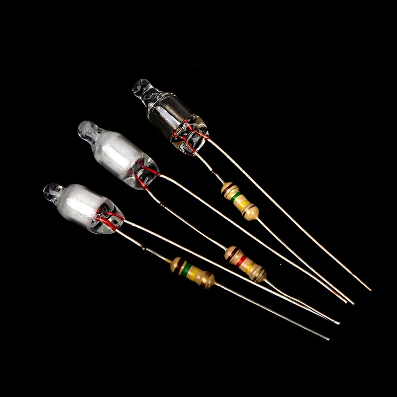 10Pcs Neon Light Bulbs 4*10mm 5*13mm Main Power Indicator With Resistance 220V