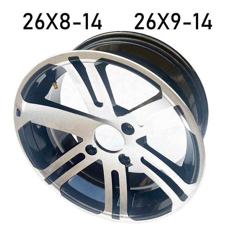 Suitable for off-road four-wheel kart motorcycle beach car accessories 26 * 8-14 26X9-14 inch aluminum wheel hub front rim