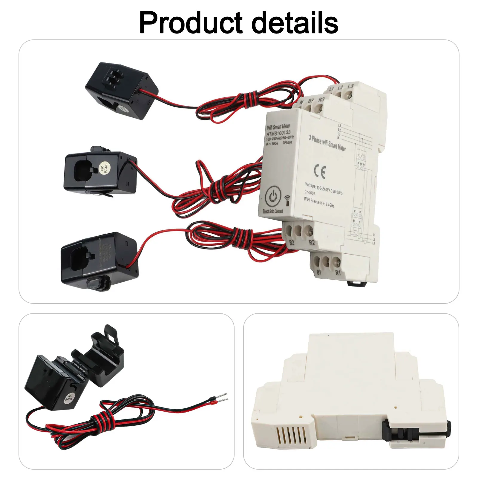 변류기 스마트 에너지 미터 에너지 관리 AC 3x230V 400V 실시간 모니터링 저전력 소비