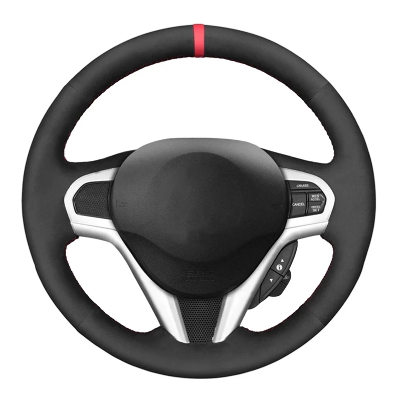 Car Steering Wheel Cover Braid Anti-Slip Black Suede Leather For Honda CR-Z CRZ 2011 2012 2013 2014 2015 2016 Car Accessories