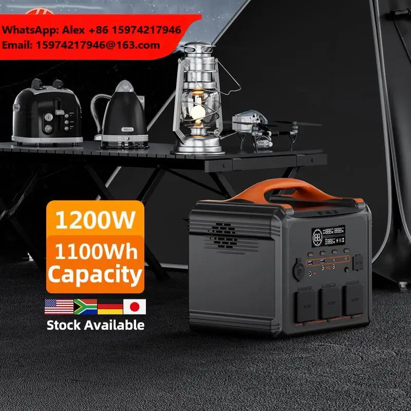 Portable ESS 1200W Solar Generator 1100Wh Power Station UPS 220V Lithium Ion MPPT Solar Household Outdoor Car