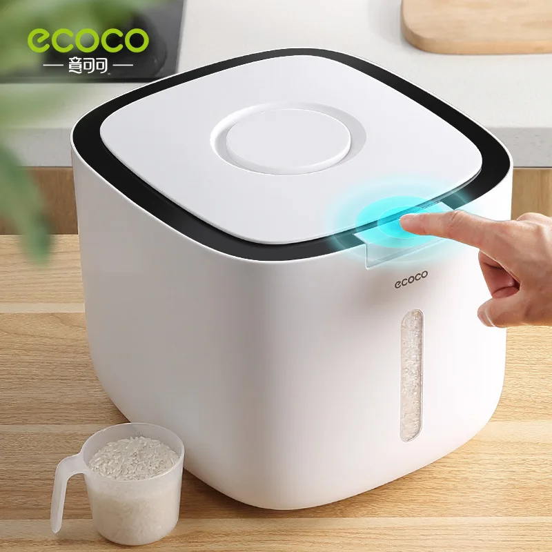 ECOCO 5/10KG Kitchen Nano Bucket Insect-proof Moisture-proof Sealed Rice Bucket Grain Pet Food Storage Container Rice Box