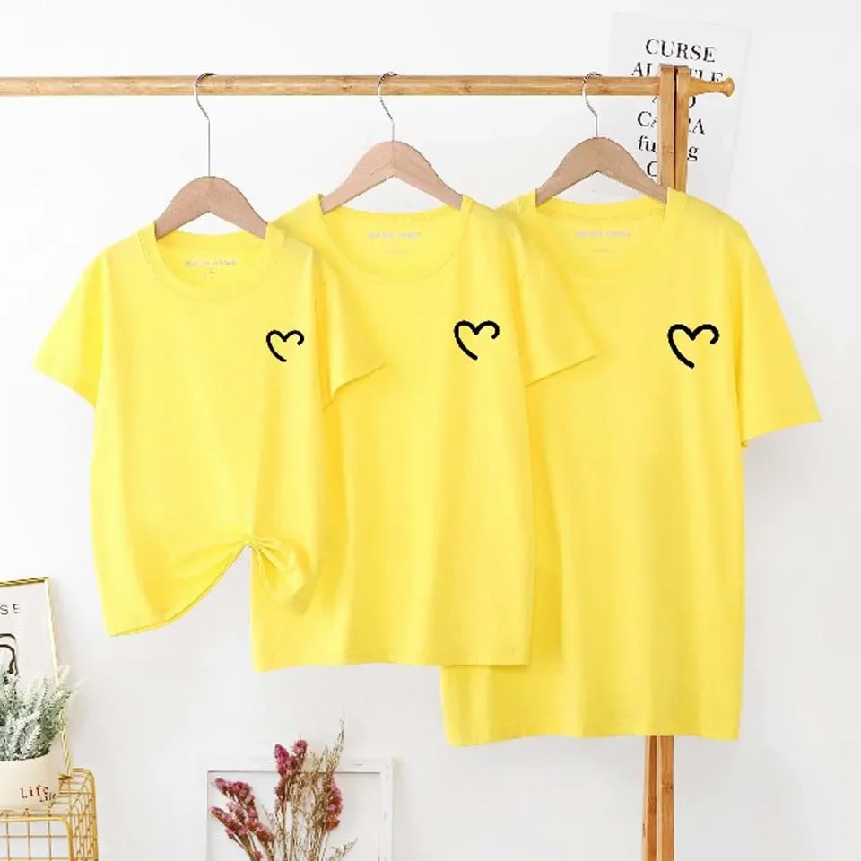 Summer Cotton Baby Mom Dad T Shirts Tops Fashion Family Matching Outfits Daddy Mommy And Daughter Son Matching Clothes