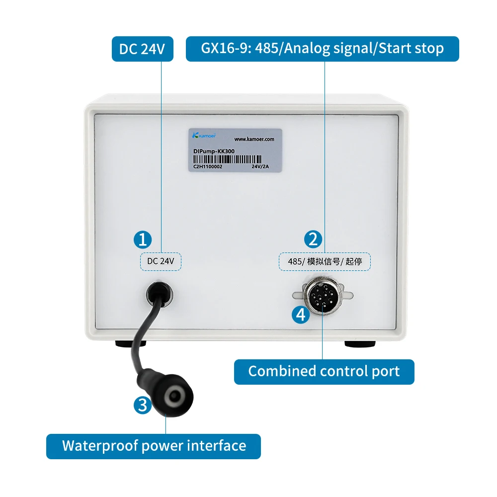 Kamoer 0-300ml/min 4-rotor DIP-KK300 Intelligent High Flow Peristaltic Pump 24V Stepper Motor Adjustable Speed Lab Dosing Pump