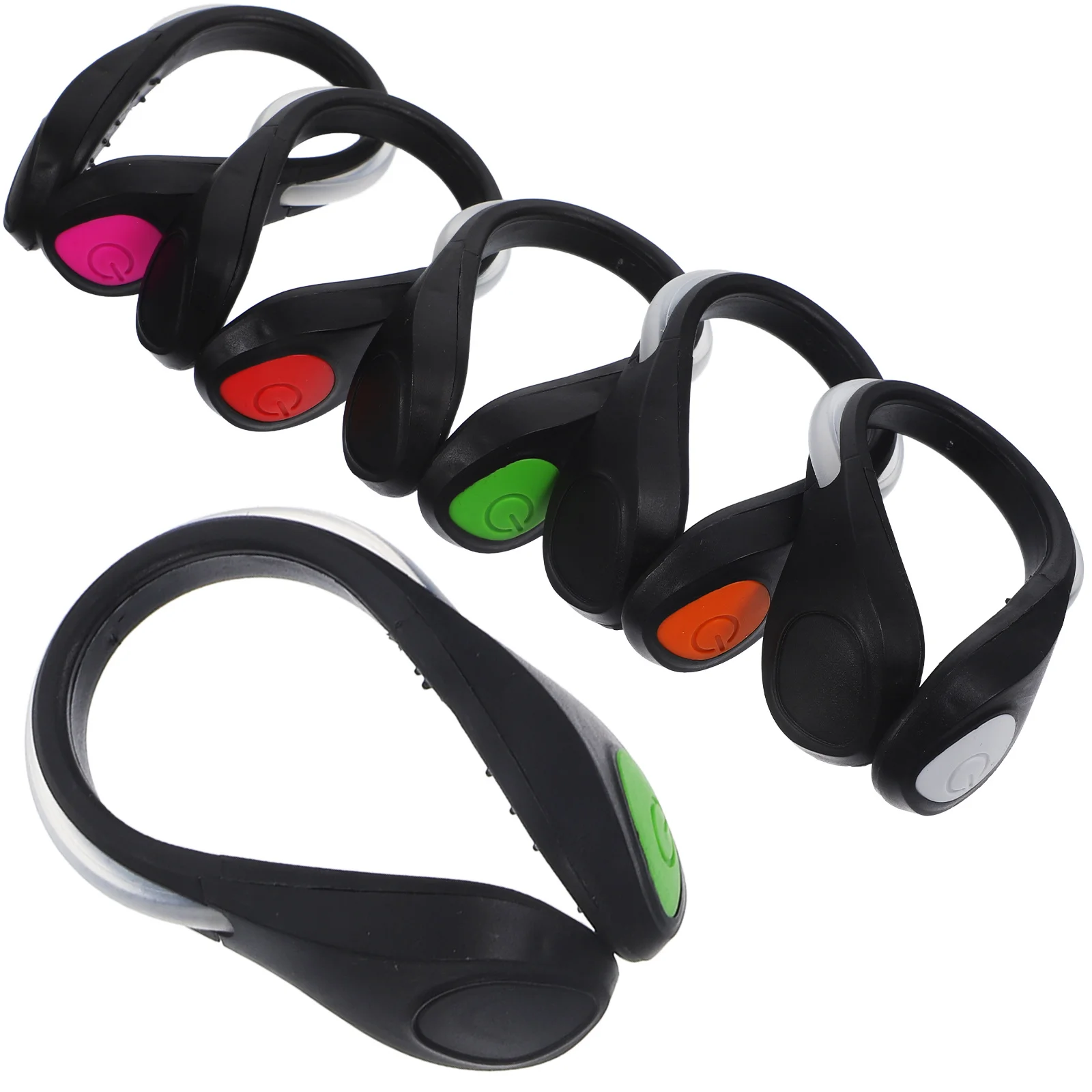 6 قطع من مصابيح إضاءة مشبك الأحذية LED للجري الليلي والمشي وركوب الدراجات والركض ومشبك أحذية LED #4