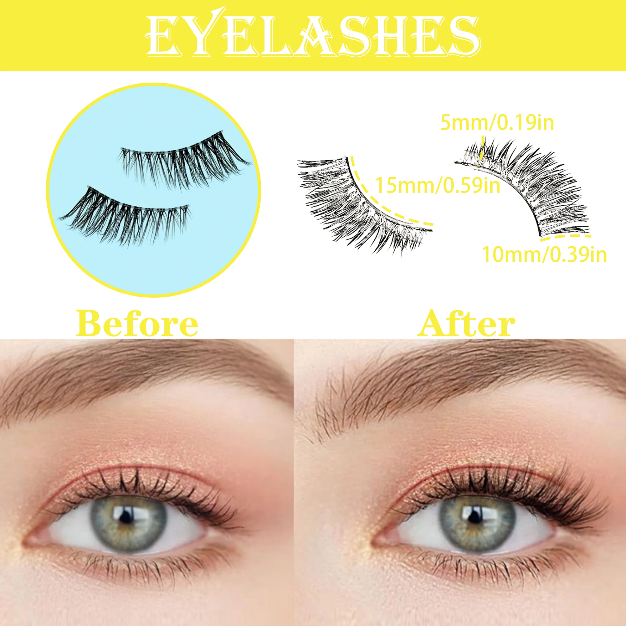 10 paare halbe gefälschte wimpern Manga wimpern weiche natürliche katwimpern Make-up-Up-TOOL erweiterklung เป็นวงดนตรี