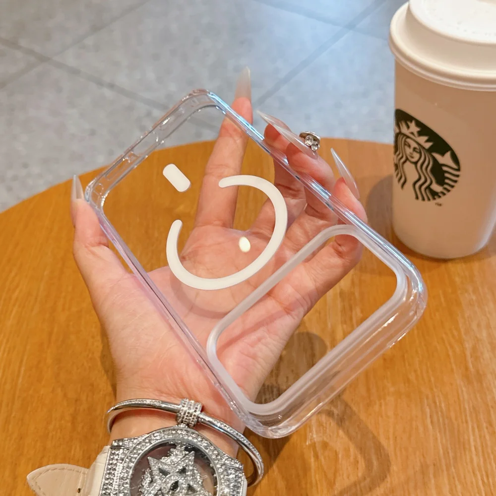 Magsafe Magnetische Hülle für iPhone 17 16 Pro Max Transparente 17 Pro Max Handyhülle mit AI Smart Island Kamera-Steuerknopfabdeckung