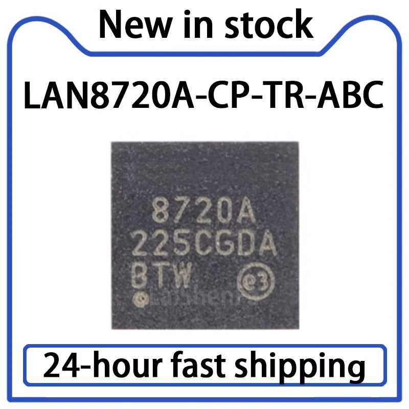 10PCS LAN8720A LAN8720A-CP-TR-ABC QFN-24 Ethernet Transceiver Chip Stock
