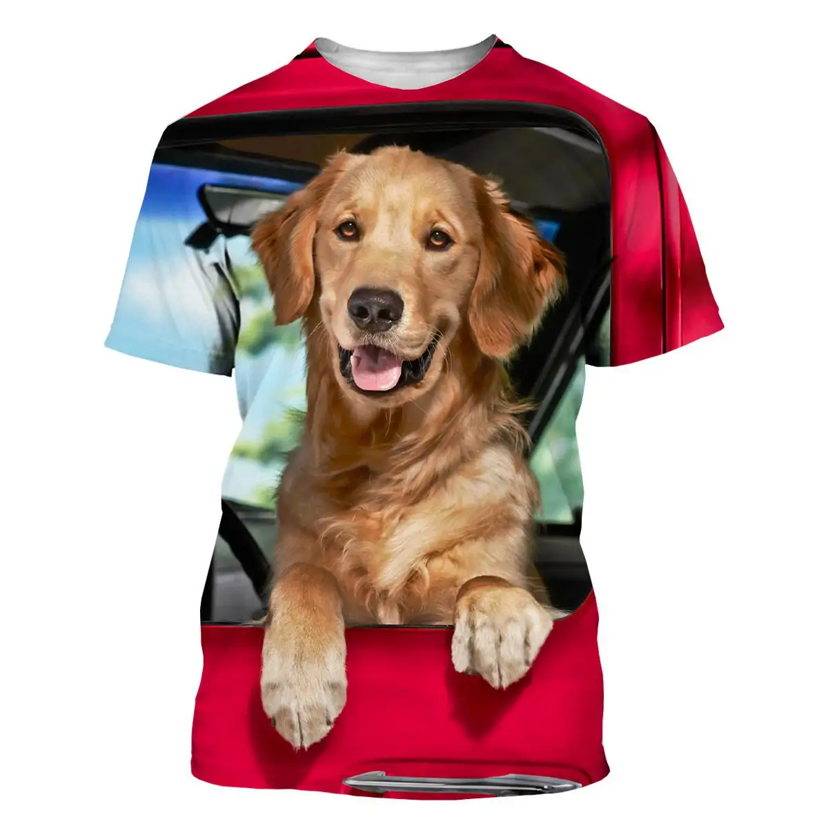 New Cute Animal Golden Retriever 3d Printing Men's Women's Children's T-shirt Cure Funny Dog