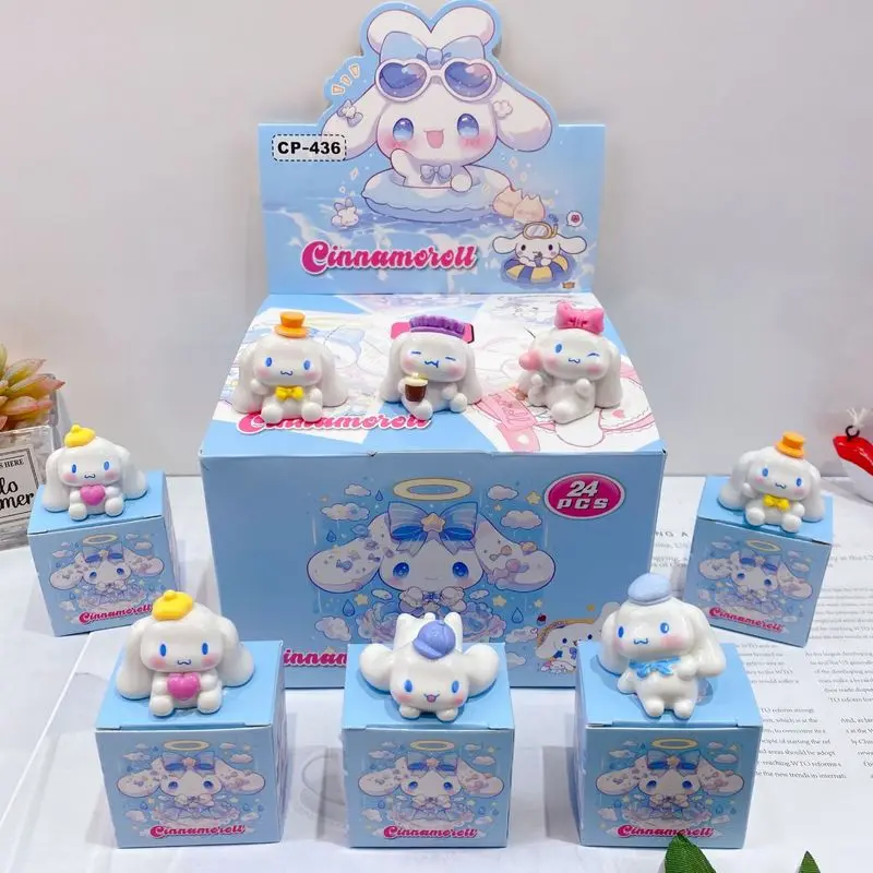 

Слепая коробка Sanrio Cinnamoroll: милые мультяшные мини-фигурки, коллекционные игрушки Kawaii, настольные украшения для девочек, для любителей аниме, декор для дома