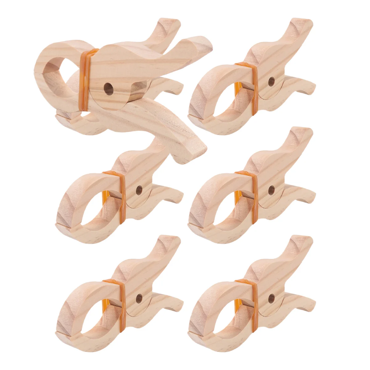 

A24P 6 Pcs Wooden Play Clip Handmade Giant Clip Toys Wooden Clips for Curtains, Wardrobes, Balcony,Creative Wooden Clips