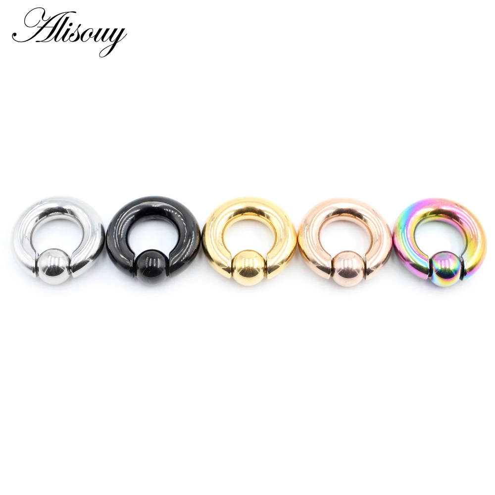 Alisouy 1pc Surgical Steel Captive Hoop Rings BCR Ring Eyebrow Ear Tragus Piercing Nose Closure Nipple Bar Lips Body Jewelry