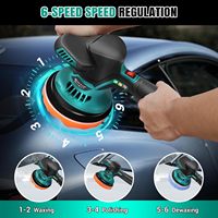 BRIEFNESS Car Polisher Set Battery Waxer Car Buffer Electric Polisher 2800-5500 RPM 6 Variable Speeds Car Detailing Car Cleaning