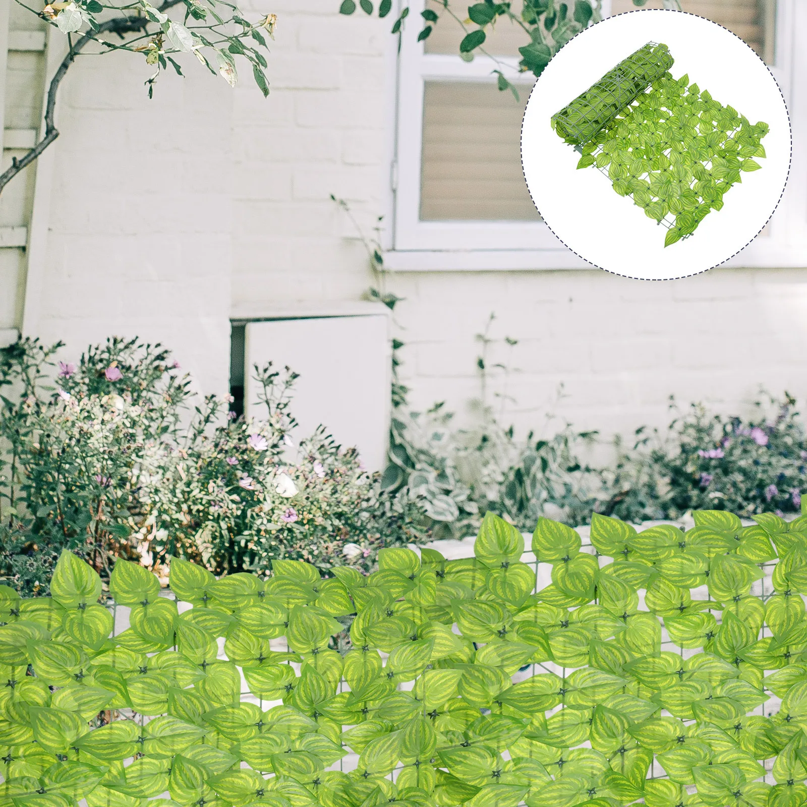 

1 set 1 Set Artificial Green Plant Wall Lifelike Leaves Fence For Outdoor Garden Balcony Decor Simulation Greenery Wall Home