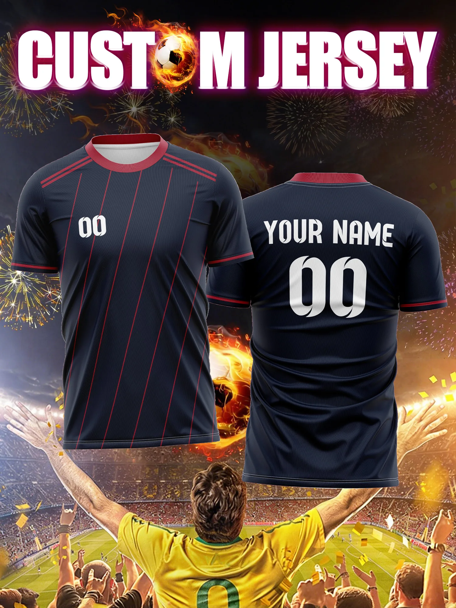 

Новая спортивная футболка с V-образным вырезом 2026 года – с возможностью нанесения имени и номера, быстросохнущая, дышащая, комфортная, для повседневной носки, спортзала, бега