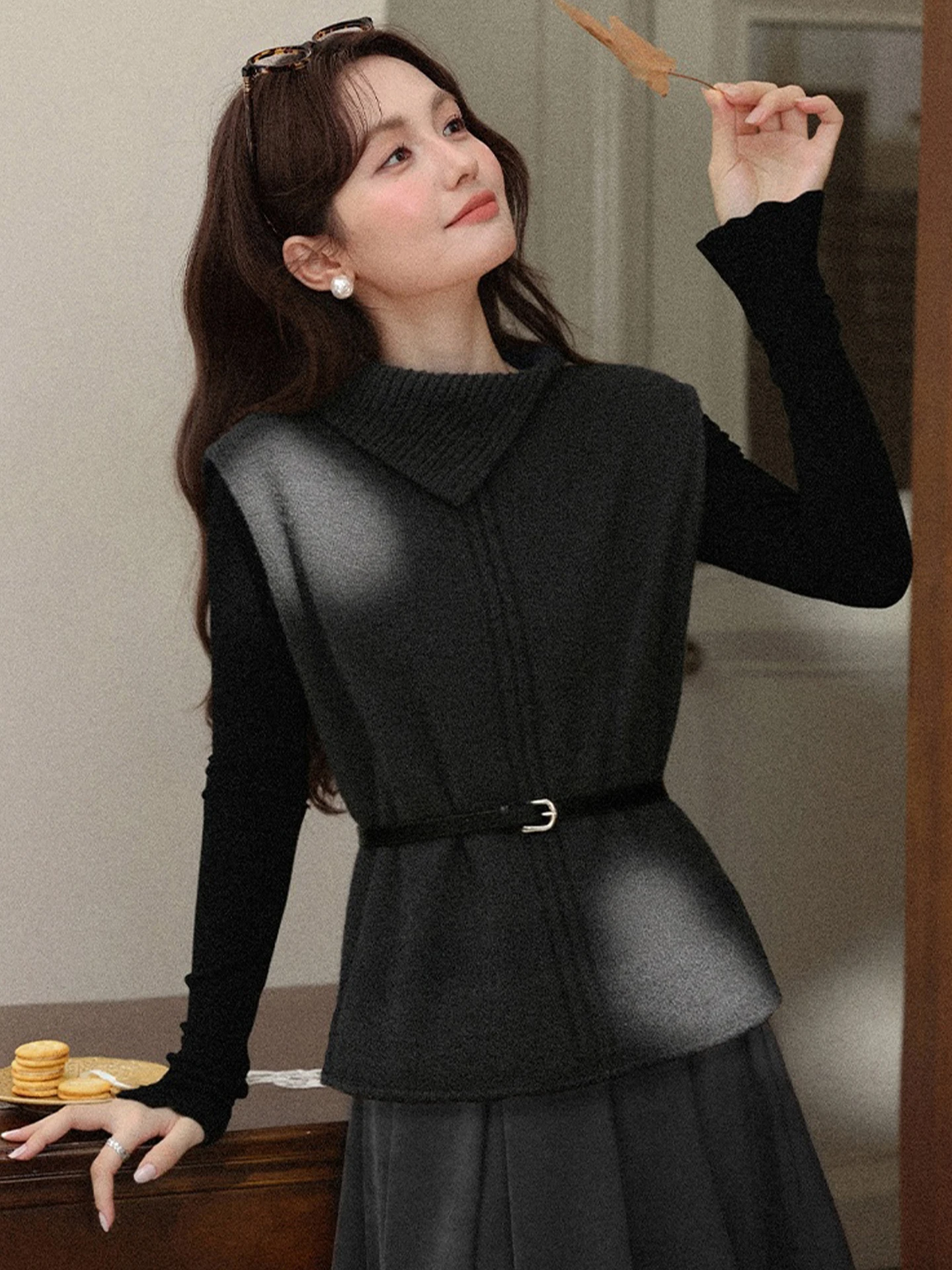 

Мягкий удобный вязаный жилет, женский многослойный жилет, повседневная простая зимняя модная верхняя одежда, бренд Poetic Lin