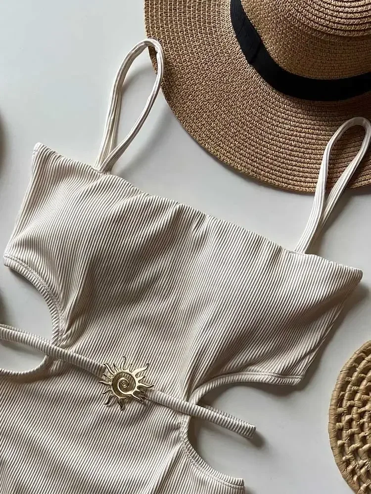 ผู้หญิง Criss Cross Tie กลับ Halter Monokini ชุดว่ายน้ํา One Piece ตัด Tummy Control ชุดว่ายน้ําหญิงบราซิลชุดว่ายน้ํา K209