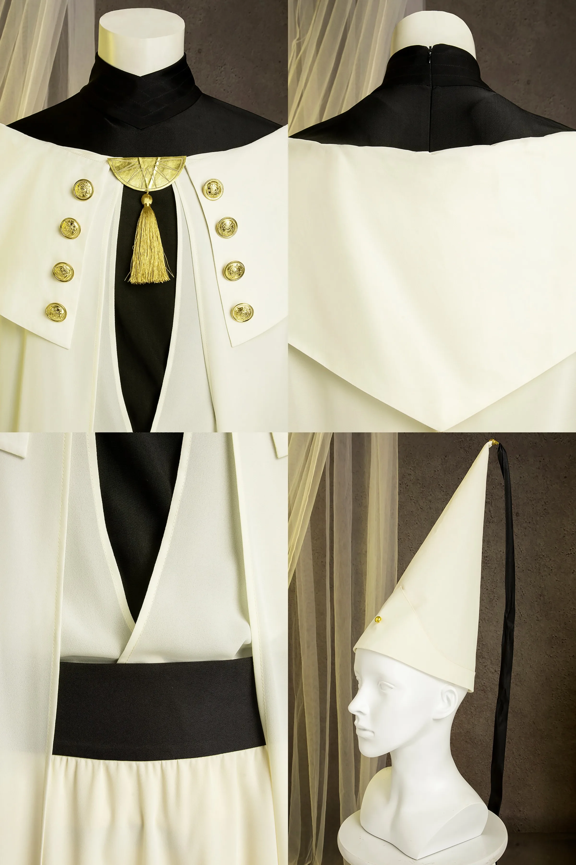 Witch Hat Atelier Qifrey Cosplay Costume White Mage Robe Outfit Full Set Uniform Role Play Halloween Carnival Party HCos view 5