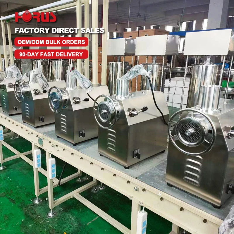 Factory Direct TK12 Meat Mincer Machine Industrial 850W 200RPM 170kg/h Capacity With 2 Grinding Plates And Sausage Tube