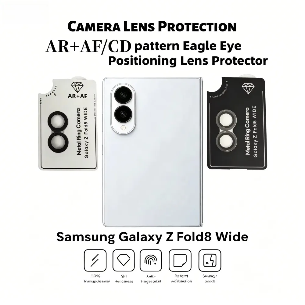 New Metal HD Lens Film Camera Tempered Glass for Samsung Galaxy Z Fold 8 Ultra 8 7 6  Camera Lens Glass Protector Anti-scratch