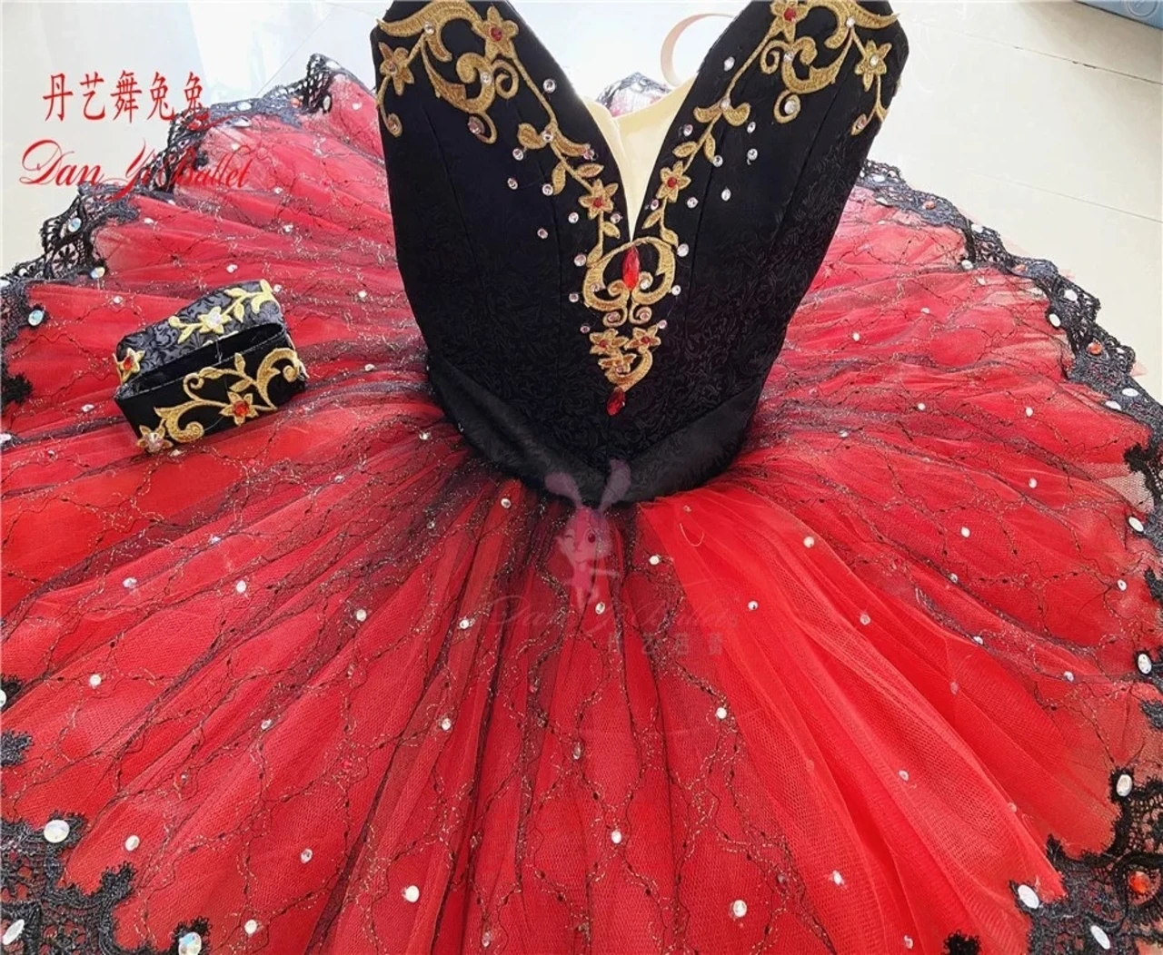 Danyi ballet dress Esmeralda tutu skirt red professional competition costume for adults and children