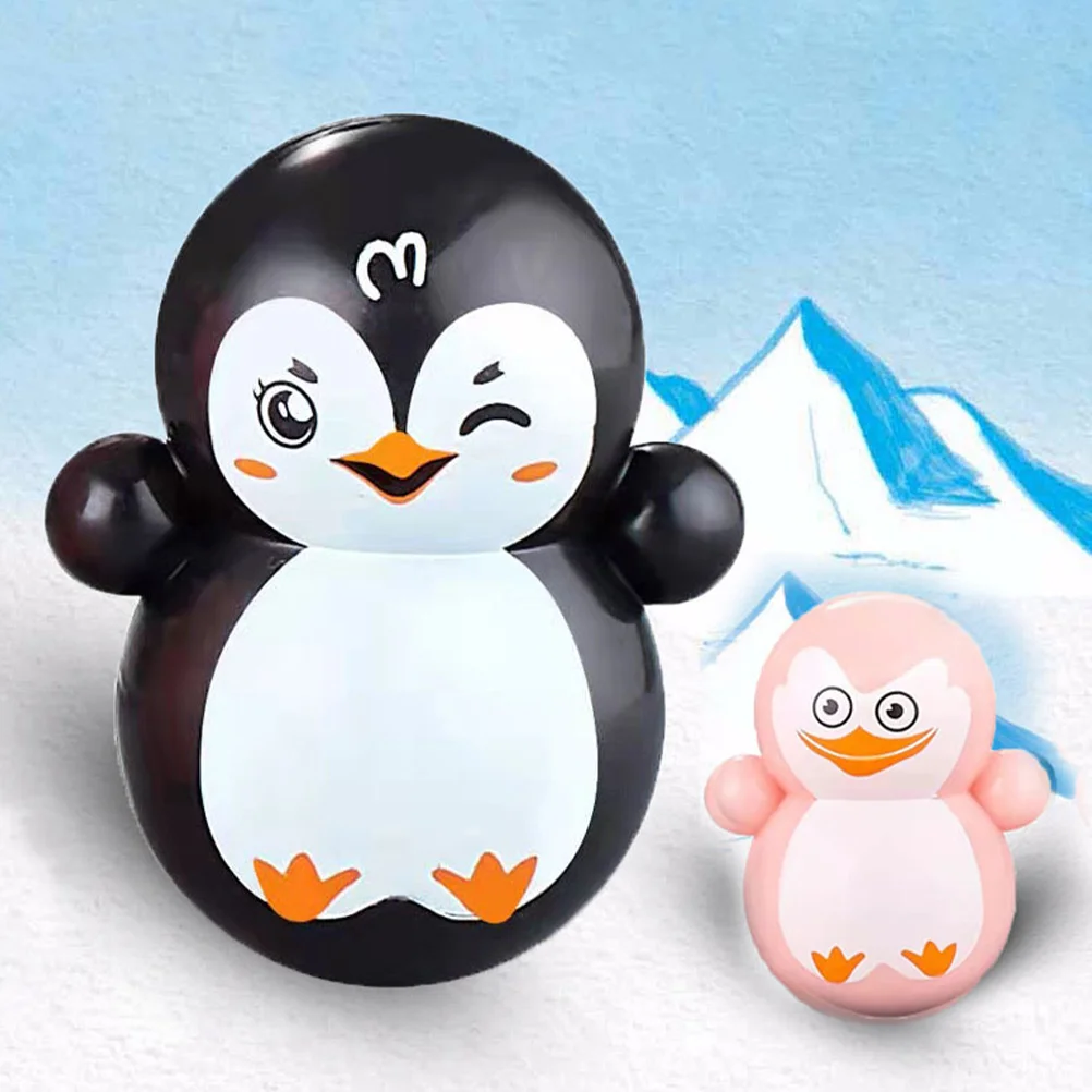 50 Pcs Tots Toys Desktop Tumbler Xmas Ornament Tabletop Plaything Christmas Decor Plastic Baby Cartoon