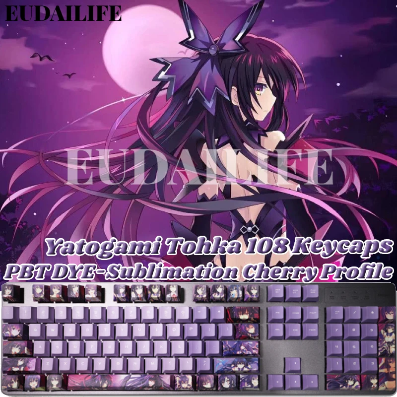 

Yatogami Tohka Date A Live 108 Key PBT DYE Sublimation Cherry Profile MX Cross Axis Switch Anime Keycap Mechanical Keyboard