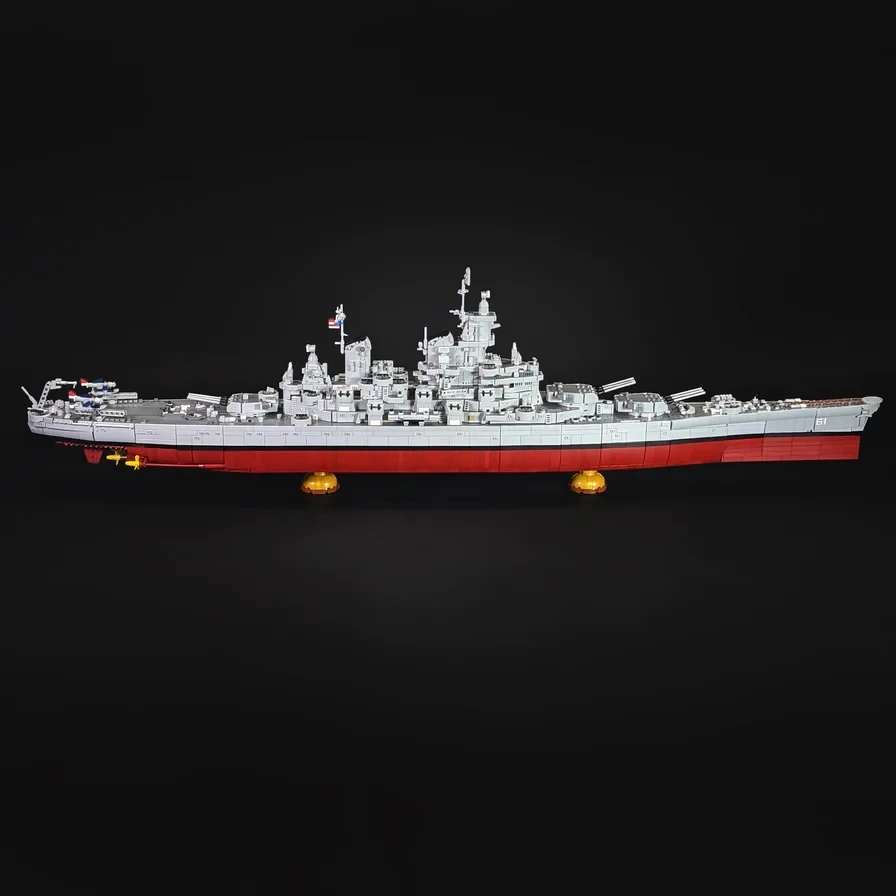 Military Warships MOC Building Block USS Iowa BB-61 USS Missouri BB-63 Battleships Assembly Model Collection Set Bricks Toys