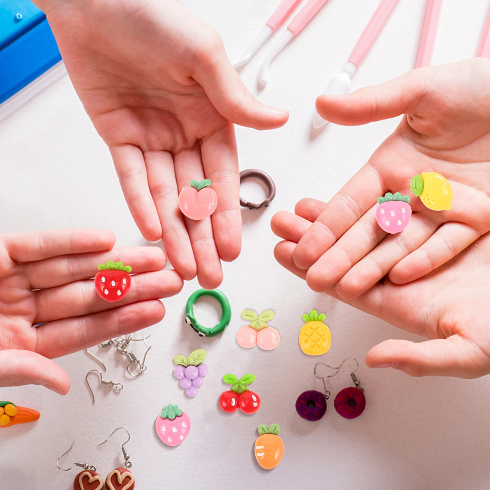 

10Pcs Water Fruit Accessories Resin Fruit Charms Realistic Peach Strawberry Lemon Cherry DIY Jewelry Scrapbooking Phone Case