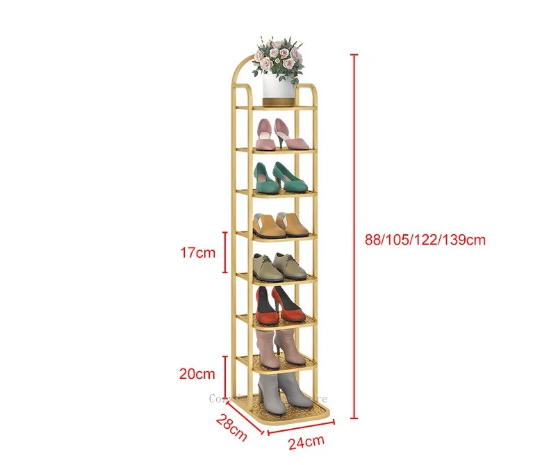 For Shoe rack small narrow door simple economical shoe rack for home use space saving multi-layer dustproof crack wrought iron