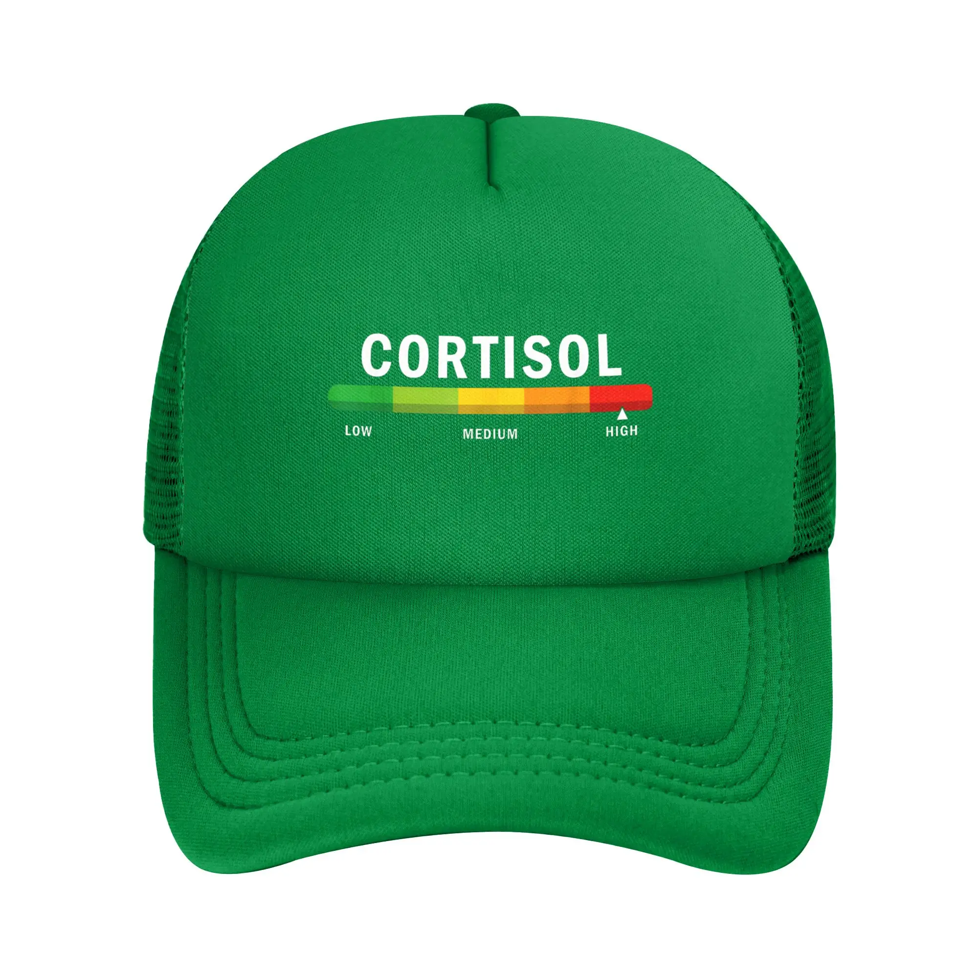Low Cortisol Levels  Trucker Caps Funny Meme Dad Hat Trucker Worker Cap Sun Hats Breathable Mesh Baseball Caps Autumn