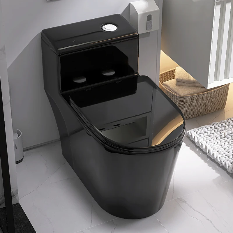 New black and white household water pump deodorant toilet modern light luxury colored ceramic toilet siphon gray toilet