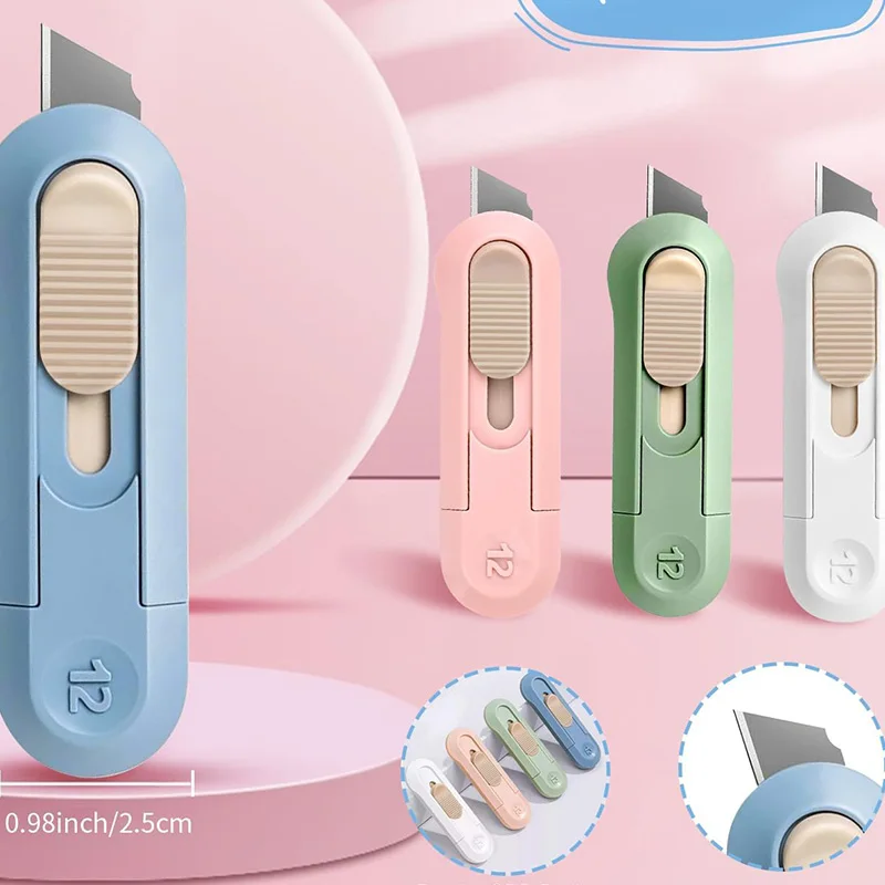 Daily Boxes Envelopes Packages Paper Tapes Cutter Retractable Box Opener Package Opener Easy Slide Retractable Utility Knife