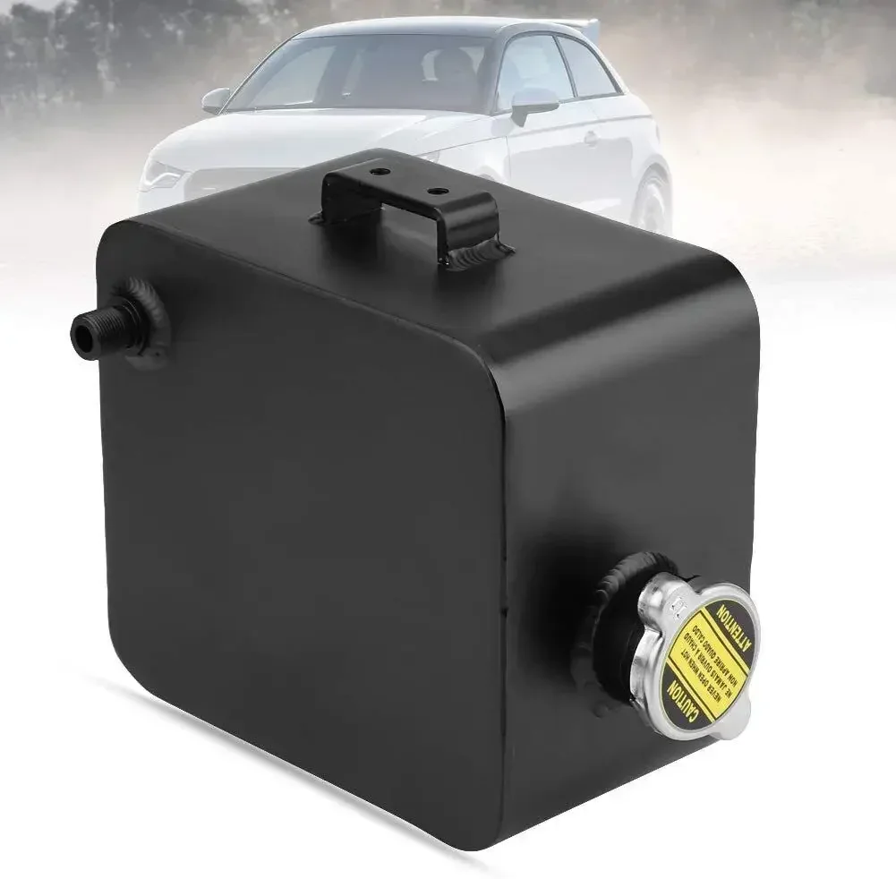 Универсальный 2,5 л алюминиевый сплав водяной радиатор охлаждающей жидкости перелив резервуар для восстановления универсальный расширительный черный серебристый WB-1002