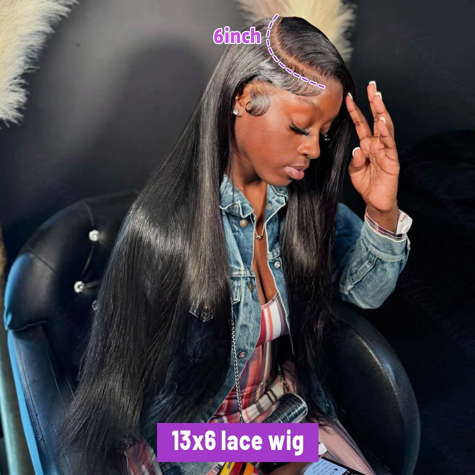 

30 40 дюймов Bone Straight 13X6 HD Кружевные фронтальные парики Человеческие волосы 200 Плотность 13X4 Прозрачный парик фронта шнурка Предварительно сорванные для женщин