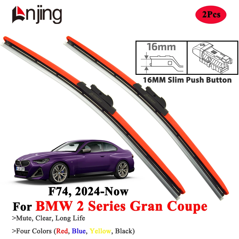 

LNJING Red Wiper Blades For BMW 2 Series Gran Coupe F74 2024-Now
