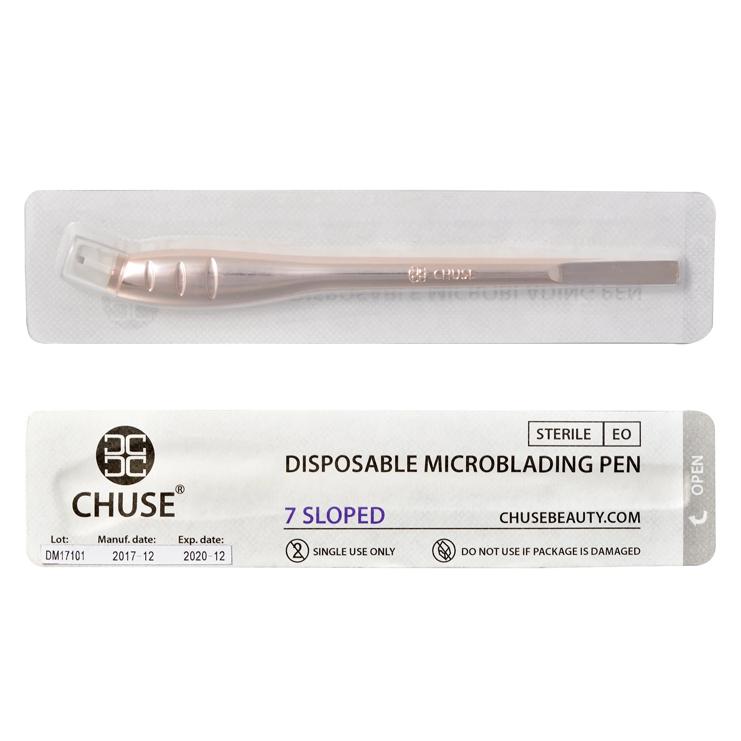 Pluma de Microblading desechable Manual Chuse M66 con aguja para tatuaje de cejas maquillaje permanente 7 cuchillas curvas