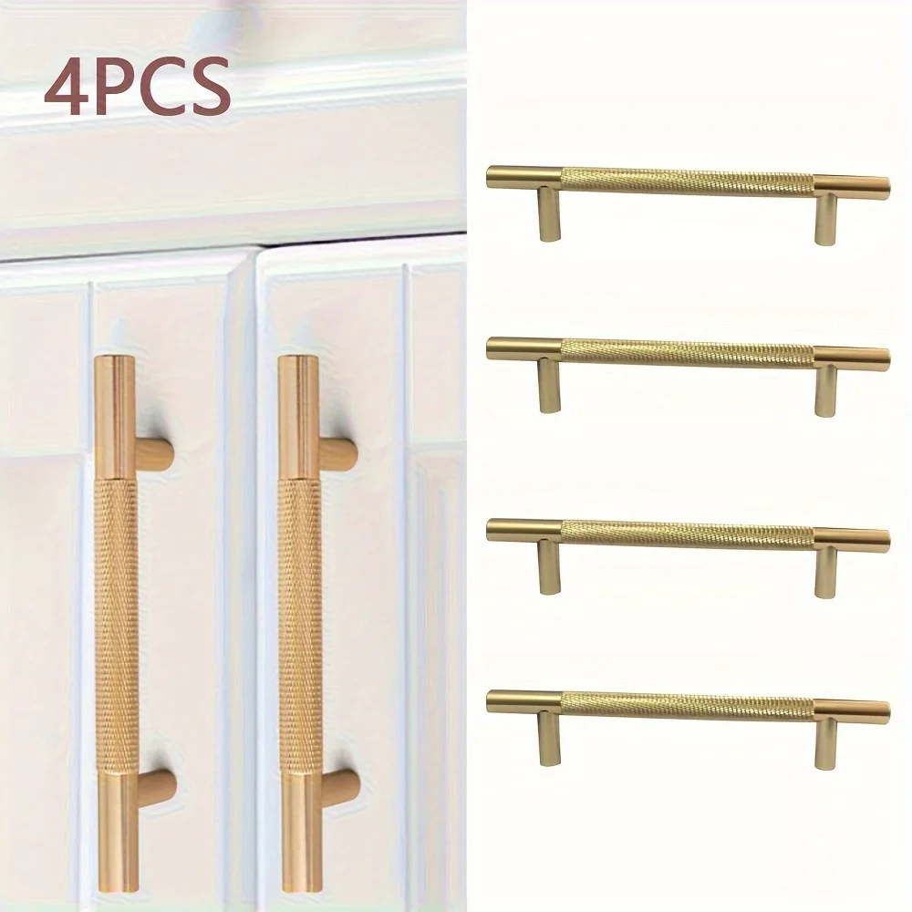

4pcs Solid Brass Furniture Handle Knobs Cabinet Cabinet Door Knurled Handle Knob Brass Bedroom Cabinet Drawer Furniture Handles